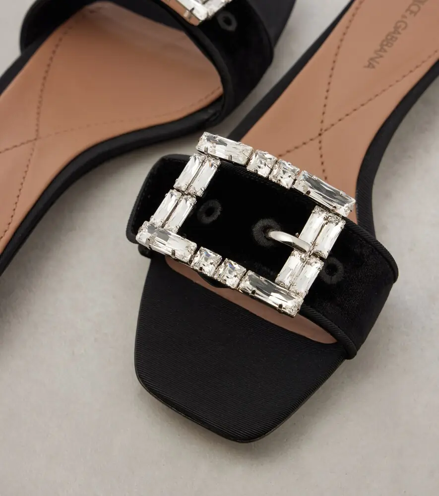 Dolce & Gabbana Embellished velvet slides | Thumbnail 4