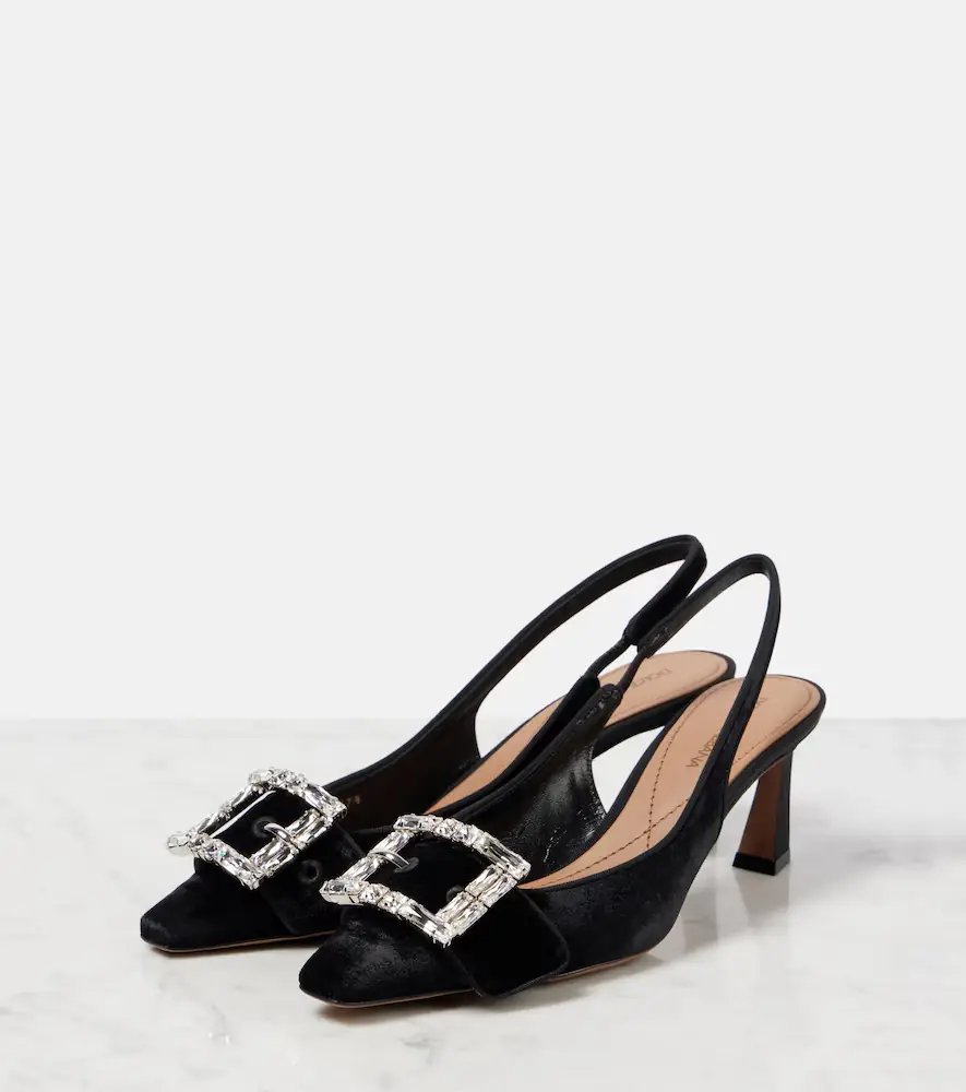 Dolce & Gabbana Embellished velvet slingback pumps | Thumbnail 3