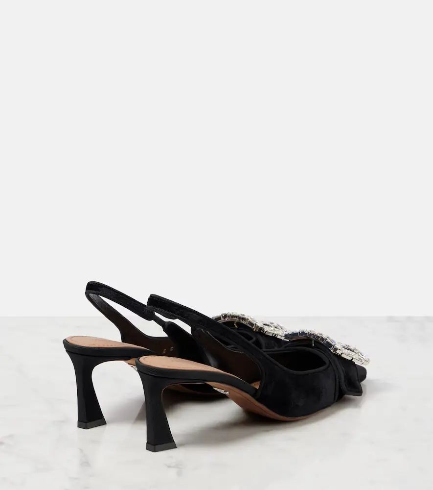 Dolce & Gabbana Embellished velvet slingback pumps | Thumbnail 4