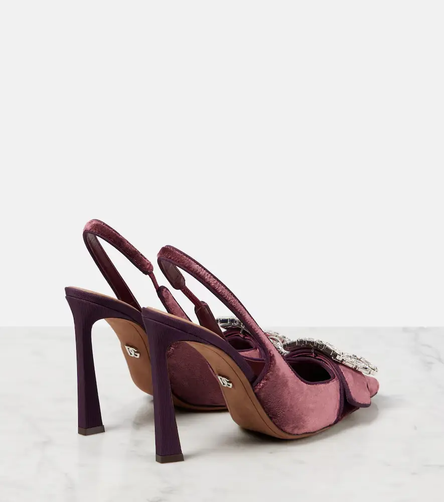 Dolce & Gabbana Embellished velvet slingback pumps | Thumbnail 2