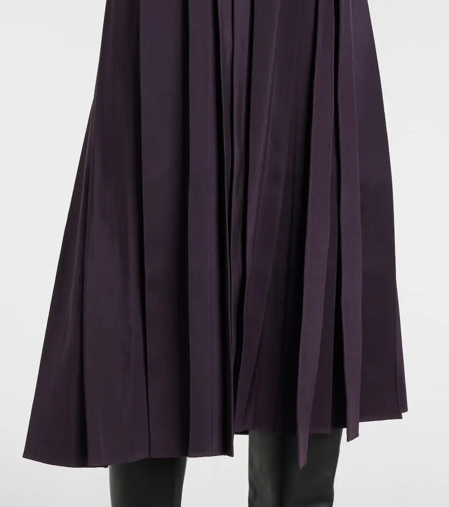 Joseph Pleated wool and silk midi dress | Thumbnail 5