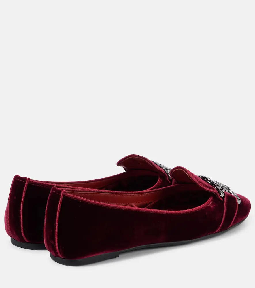 Tod's Kate embellished velvet ballet flats | Thumbnail 2