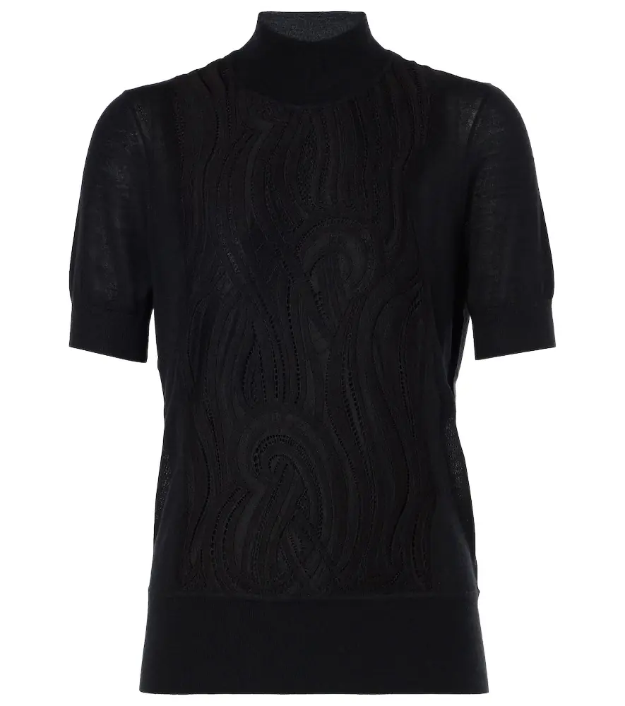 Joseph Knitted wool and silk lace top | Image 1 Joseph Knitted wool and silk lace top | Image 1