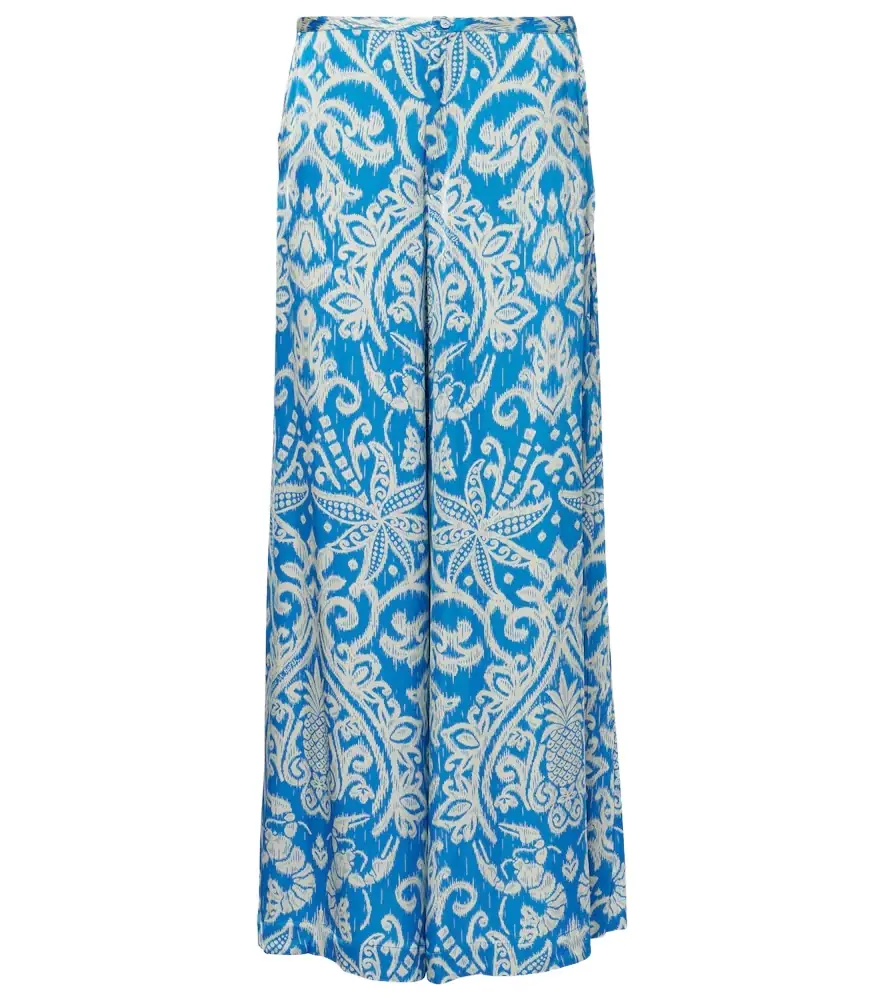 Poupette St Barth Clea high-rise printed wide-leg pants | Image 1 Poupette St Barth Clea high-rise printed wide-leg pants | Image 1