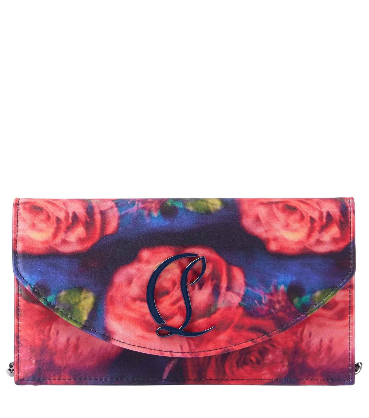 Loubi54 floral satin crêpe clutch