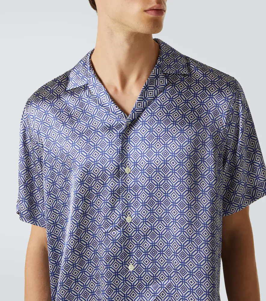 Frescobol Carioca Roberto printed silk bowling shirt | Thumbnail 2