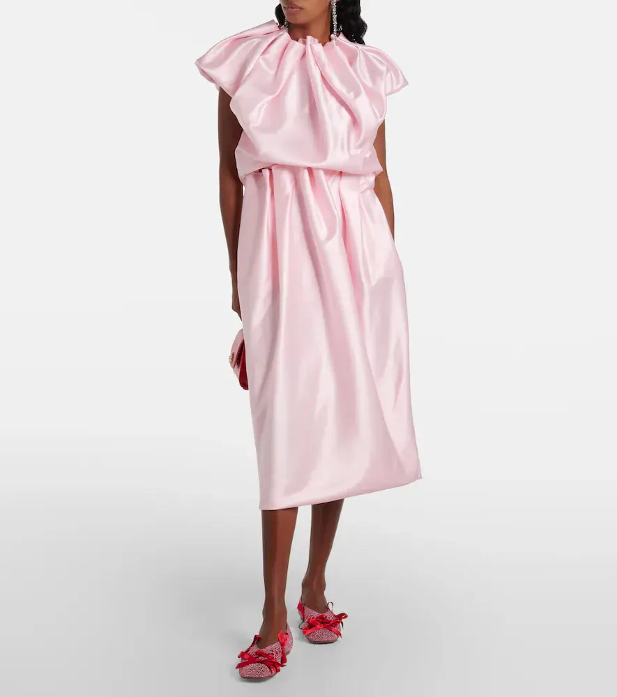 Simone Rocha Draped satin midi skirt | Thumbnail 4 Simone Rocha Draped satin midi skirt | Thumbnail 4