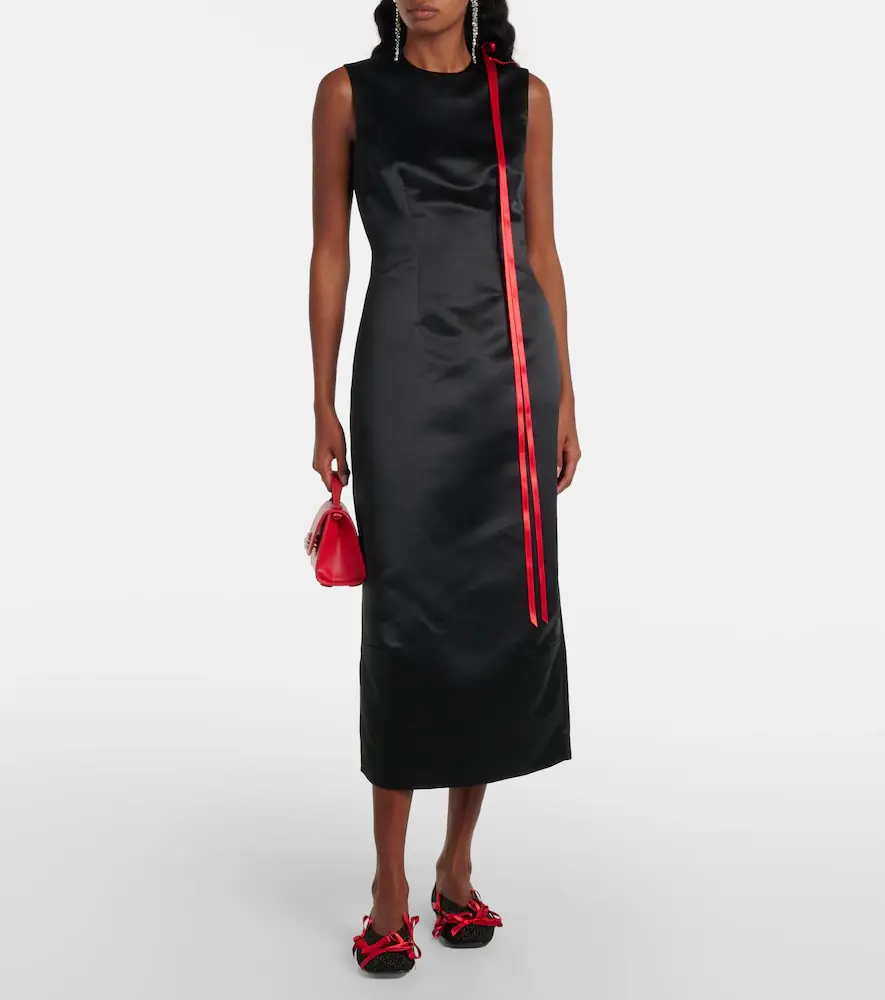 Simone Rocha Bow-detail satin midi dress | Thumbnail 3 Simone Rocha Bow-detail satin midi dress | Thumbnail 3