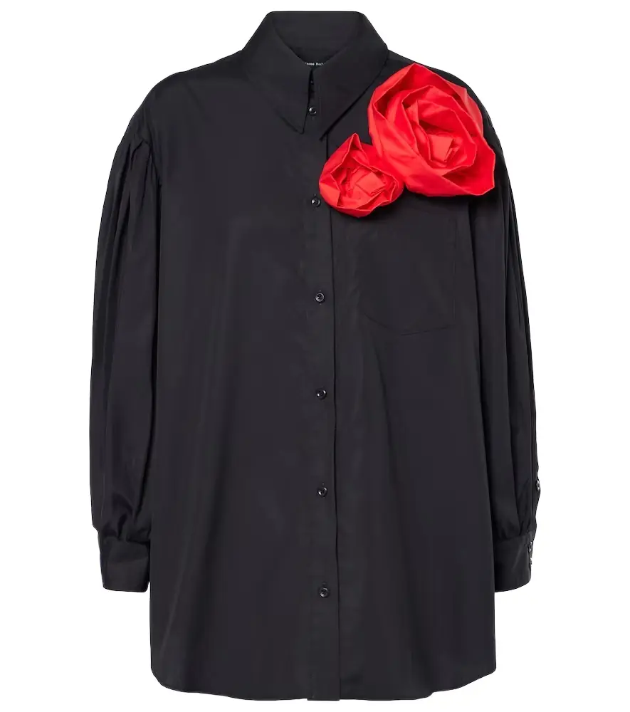 Simone Rocha Floral-appliqué cotton shirt | Image 1 Simone Rocha Floral-appliqué cotton shirt | Image 1