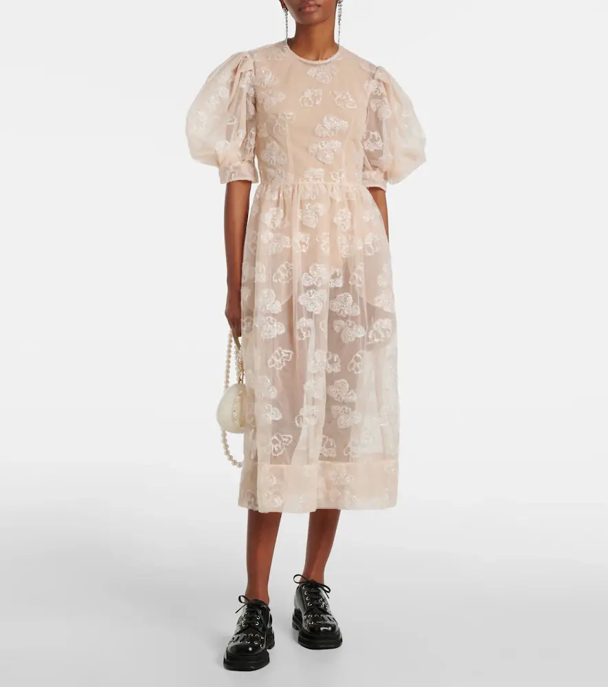 Simone Rocha Embroidered midi dress | Thumbnail 5 Simone Rocha Embroidered midi dress | Thumbnail 5