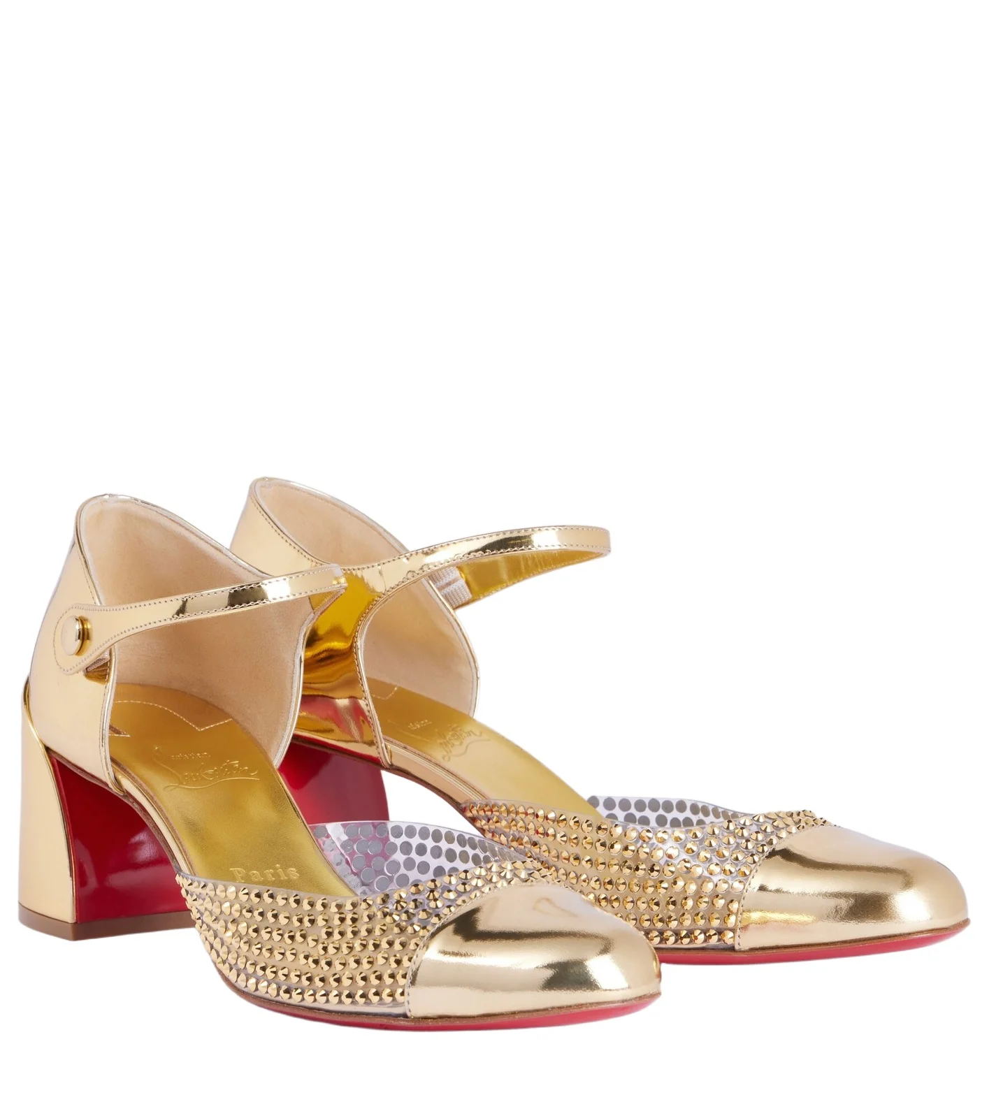 Miss MJ Strass mirrored leather and PVC pumps Miss MJ Strass mirrored leather and PVC pumps
