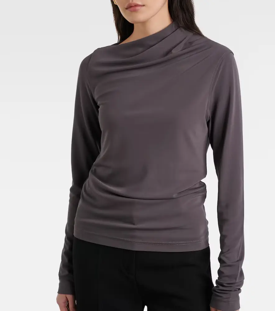 TOTEME Draped jersey top | Thumbnail 3 TOTEME Draped jersey top | Thumbnail 3