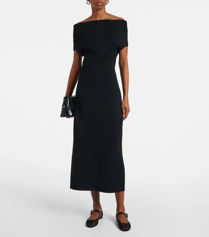 TOTEME Knitted off-shoulder midi dress | Thumbnail 2