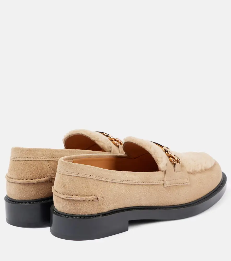 Tod's Shearling-trimmed suede loafers | Thumbnail 3