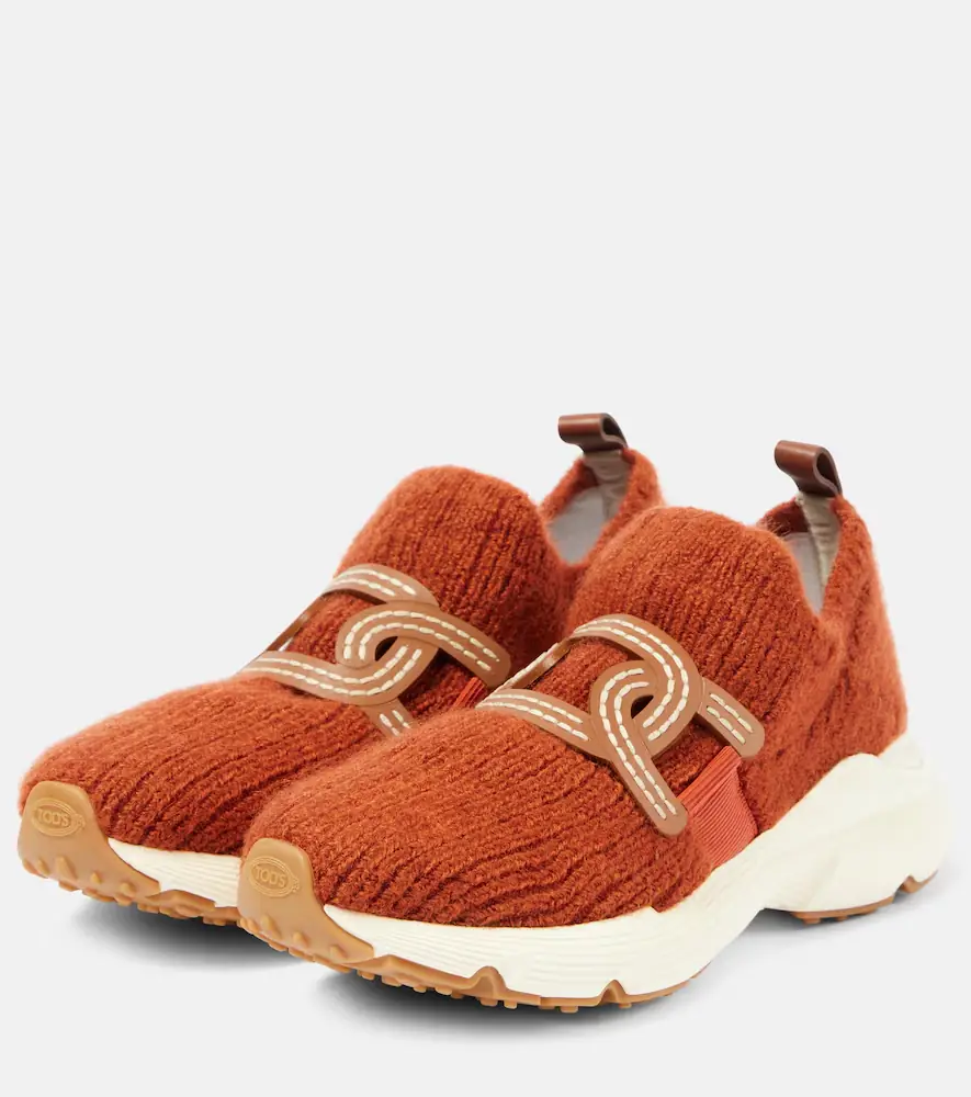 Tod's Kate leather-trimmed slip-on sneakers | Thumbnail 4