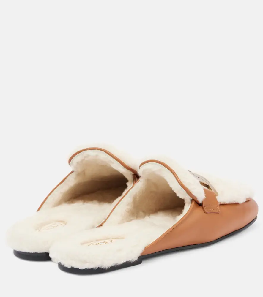 Tod's Catena shearling and leather mules | Thumbnail 5