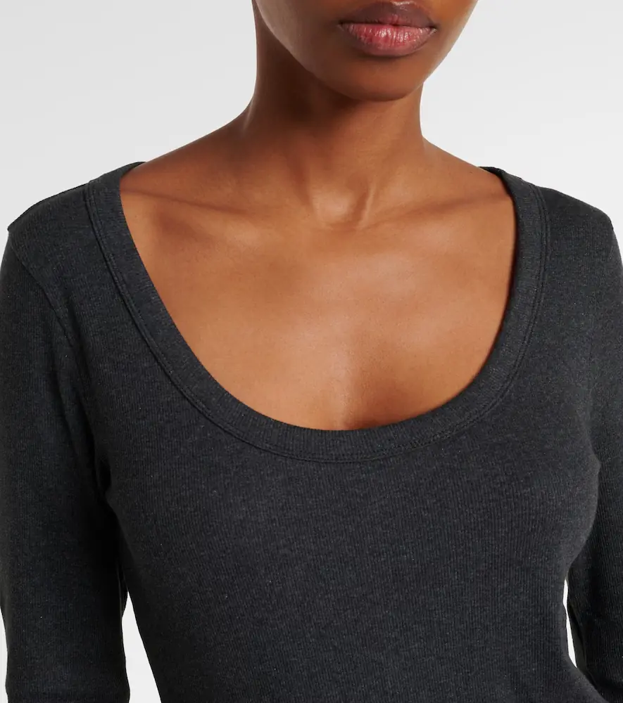 TOTEME Ribbed-knit cotton-blend jersey top | Thumbnail 2