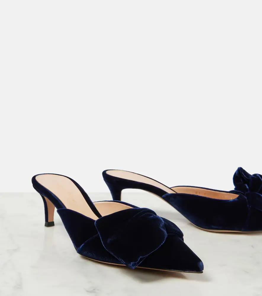 Gianvito Rossi 55 bow-detail velvet mules | Thumbnail 2 Gianvito Rossi 55 bow-detail velvet mules | Thumbnail 2