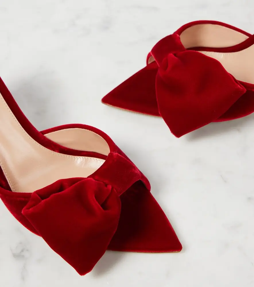 Gianvito Rossi 85 bow-detail velvet mules | Thumbnail 2