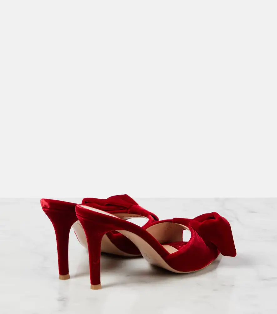 Gianvito Rossi 85 bow-detail velvet mules | Thumbnail 3