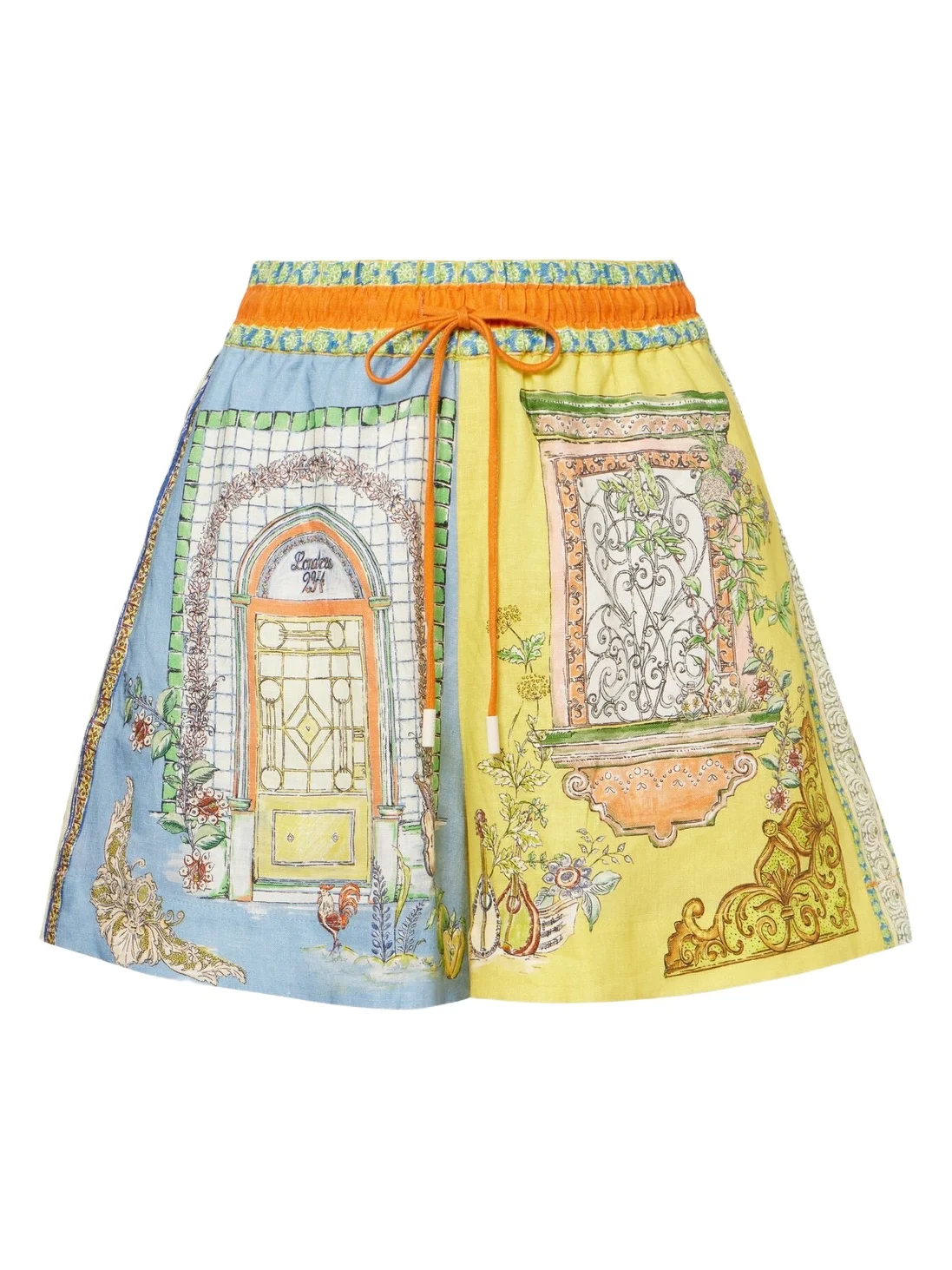 ALÉMAIS Alémais Monte printed high-rise linen shorts