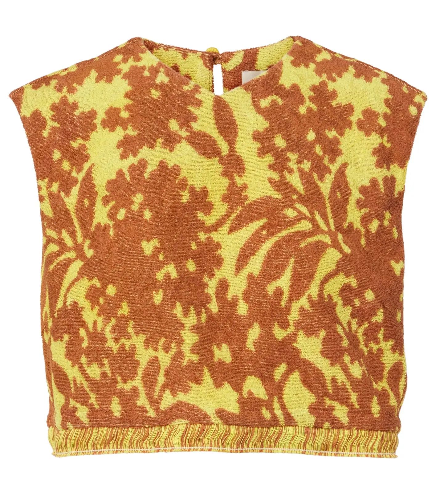 Alémais Amarillo printed cotton-blend crop top Alémais Amarillo printed cotton-blend crop top