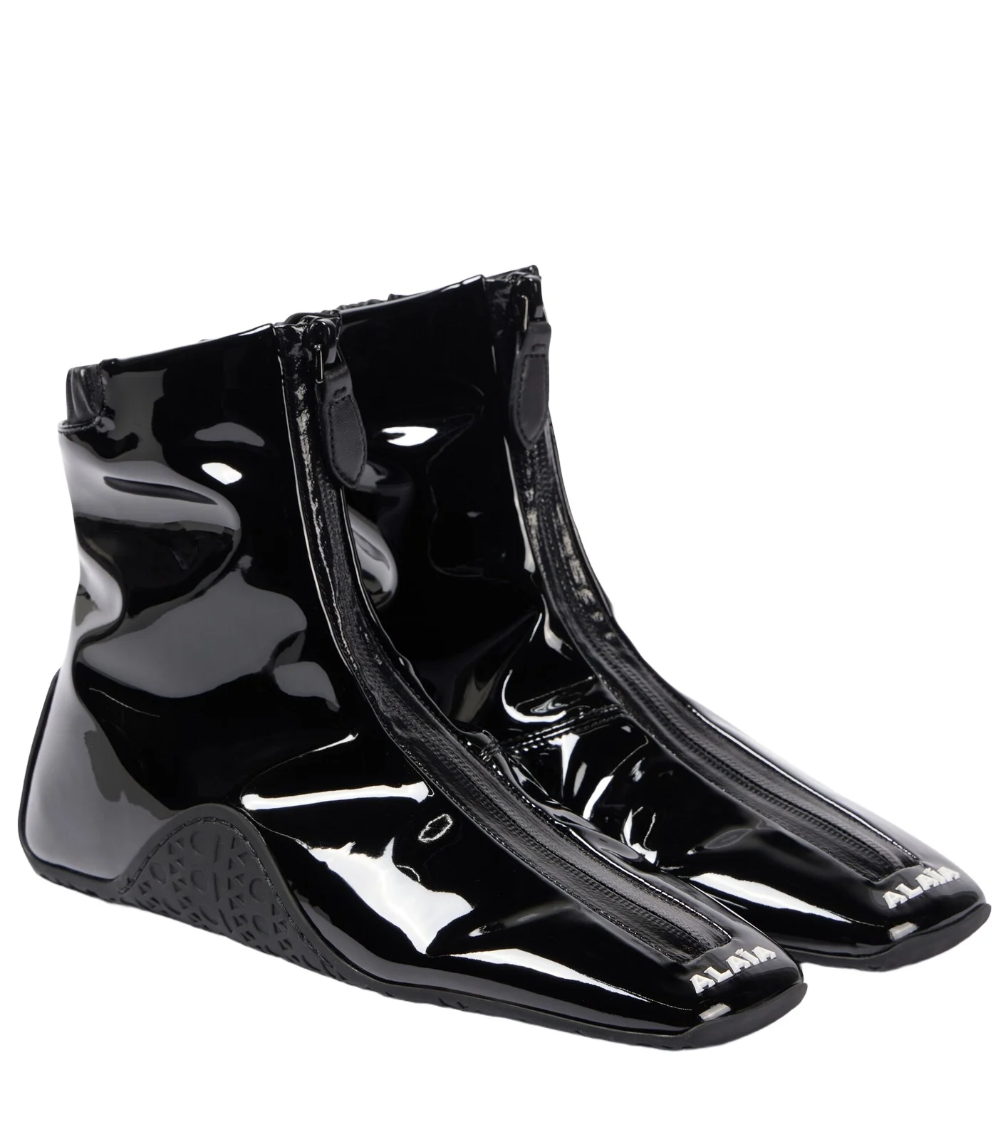 ALAÏA ALAÏA Sneaker faux patent leather ankle boots