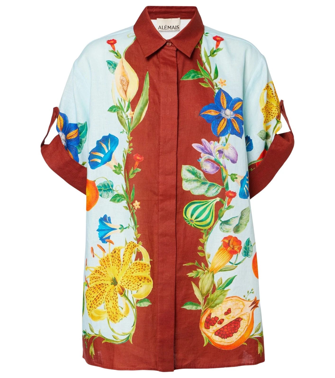 Alémais Dahlia floral linen shirt