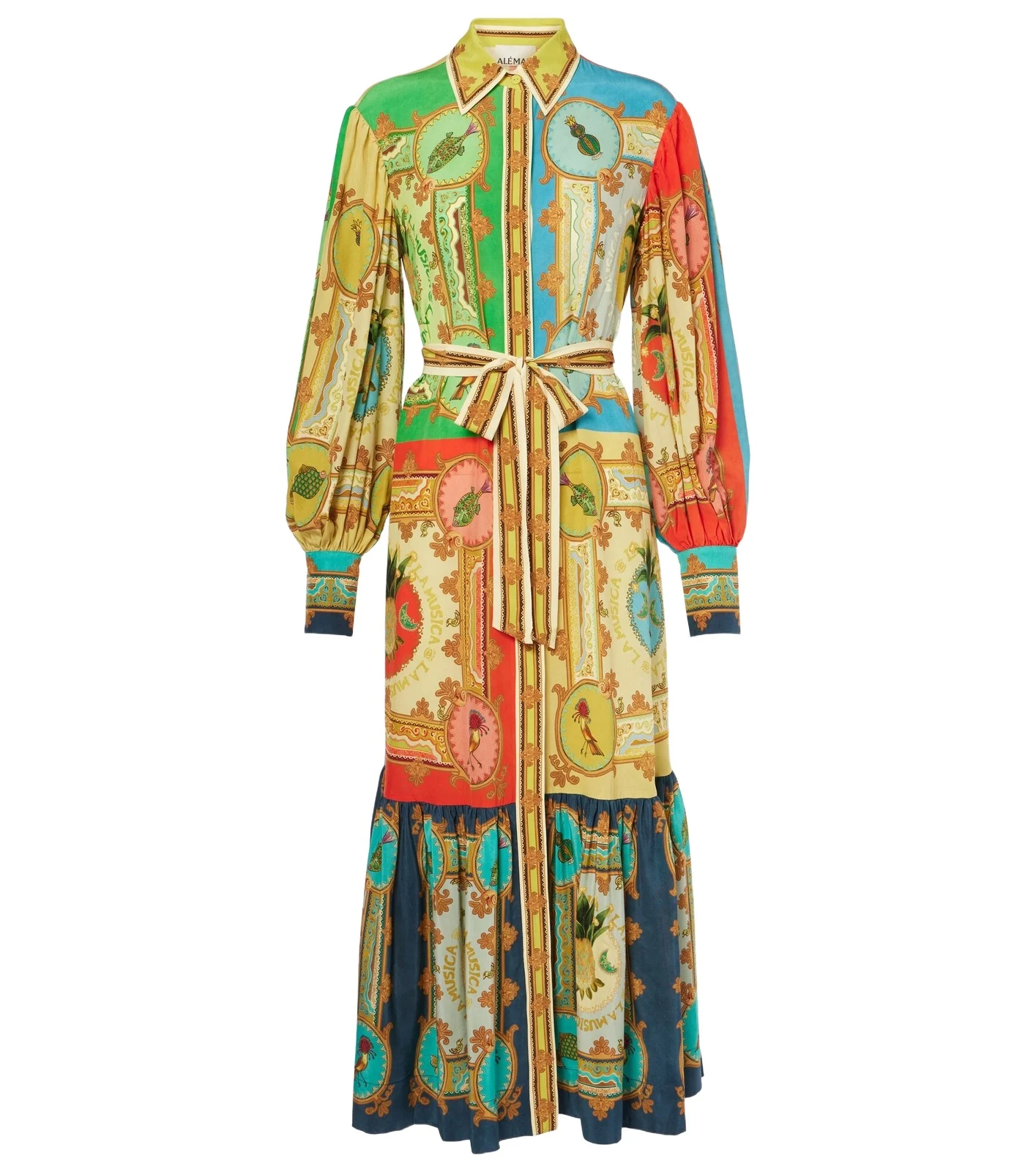 Alémais Monte printed linen shirt dress Alémais Monte printed linen shirt dress