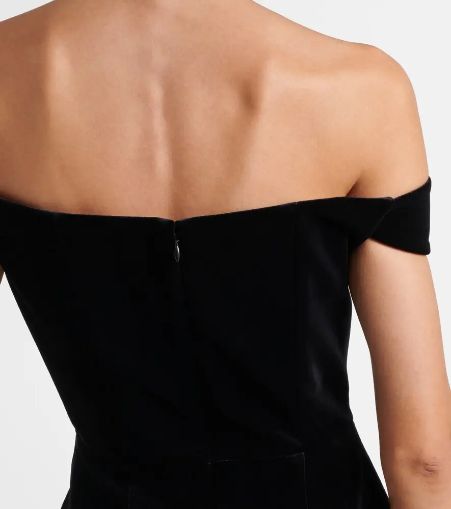 Alex Perry Off-shoulder velvet bustier dress | Thumbnail 4