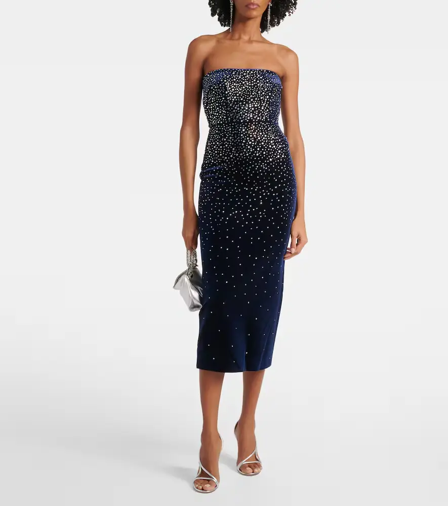 Alex Perry Embellished velvet midi dress | Thumbnail 3