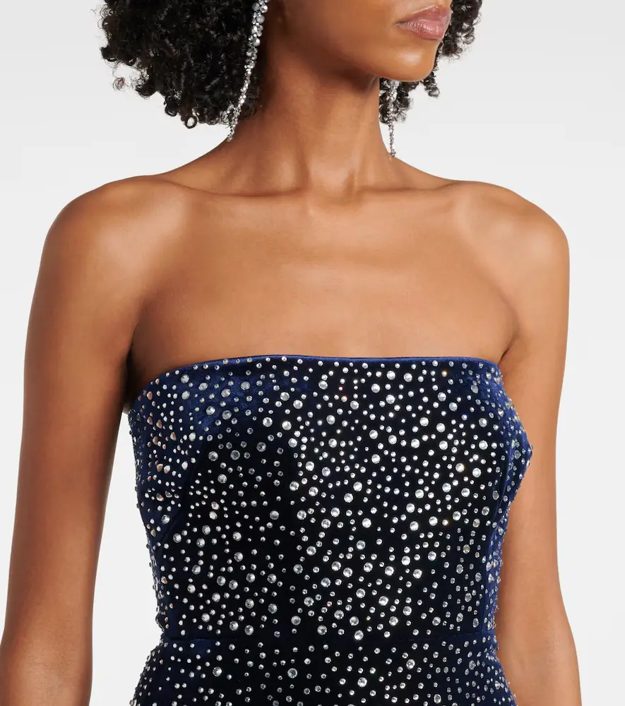 Alex Perry Embellished velvet midi dress | Thumbnail 4