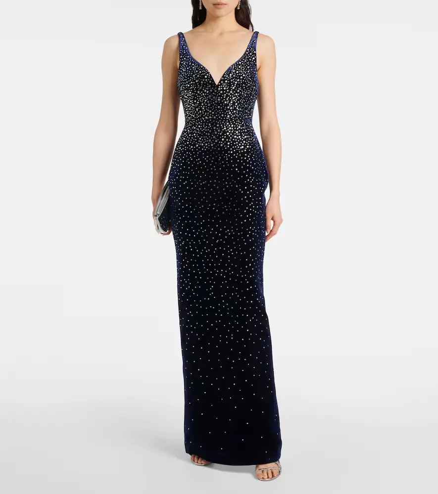 Alex Perry Singlet crystal-embellished velvet gown | Thumbnail 2