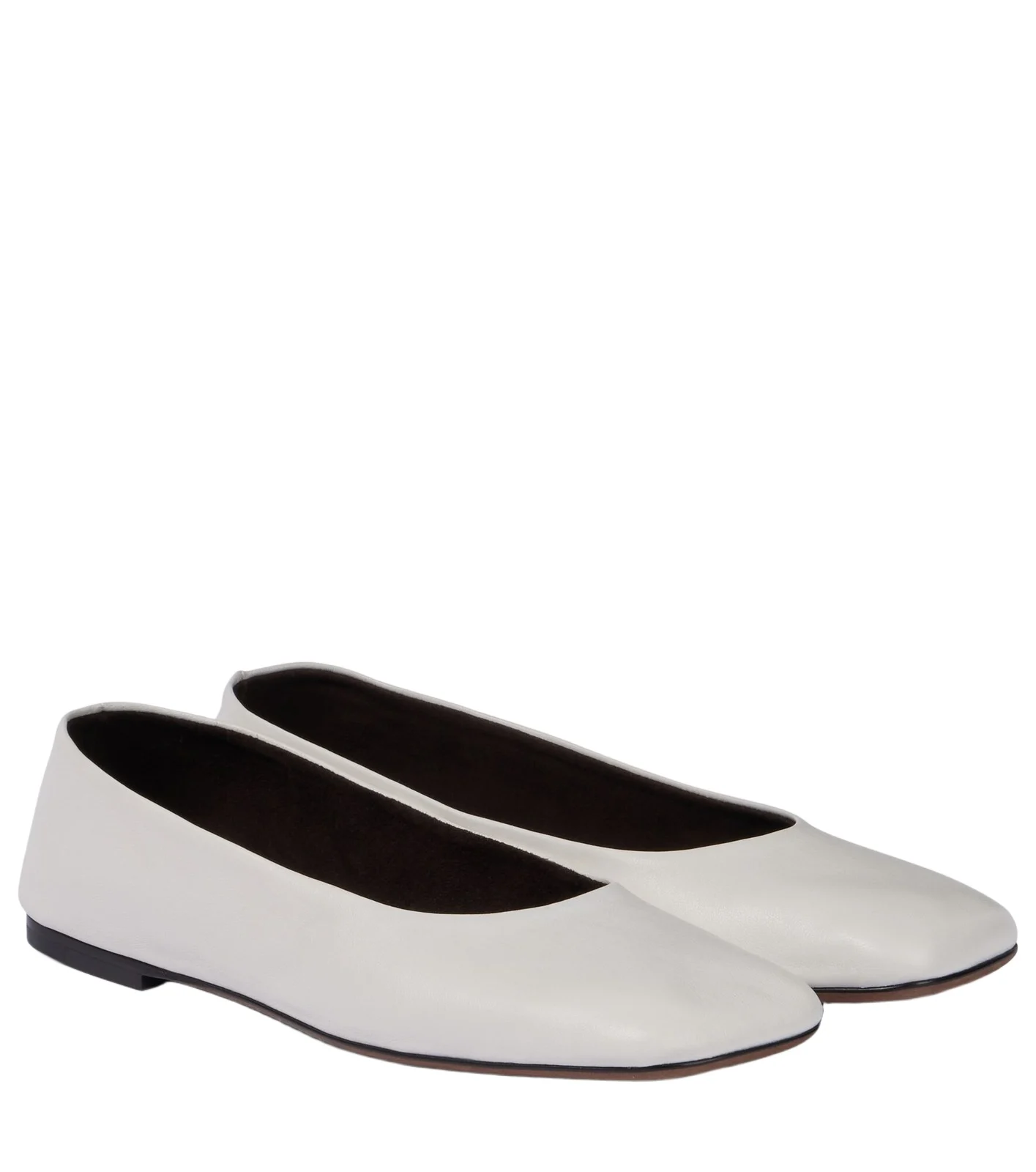 The Row Square leather ballet flats