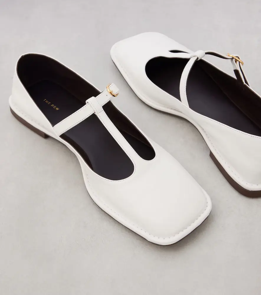 The Row Square T-Strap leather ballet flats | Thumbnail 5