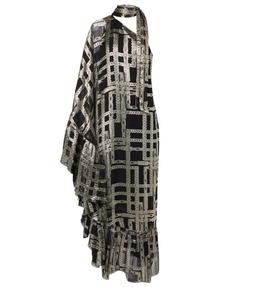Taller Marmo Betsy printed asymmetric silk-blend maxi dress