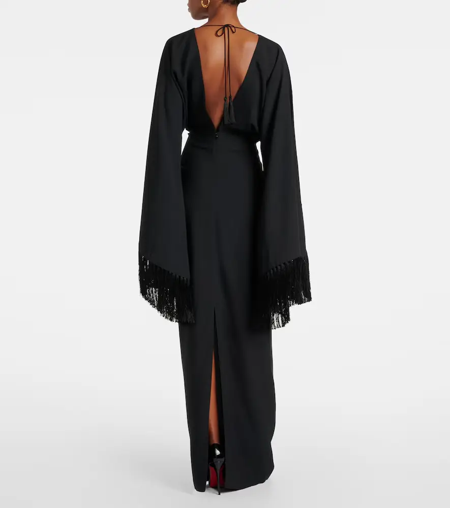 Taller Marmo Magnifique fringed crêpe gown | Thumbnail 3