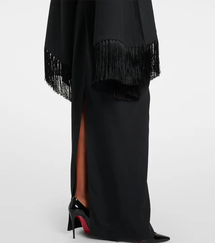 Taller Marmo Magnifique fringed crêpe gown | Thumbnail 4