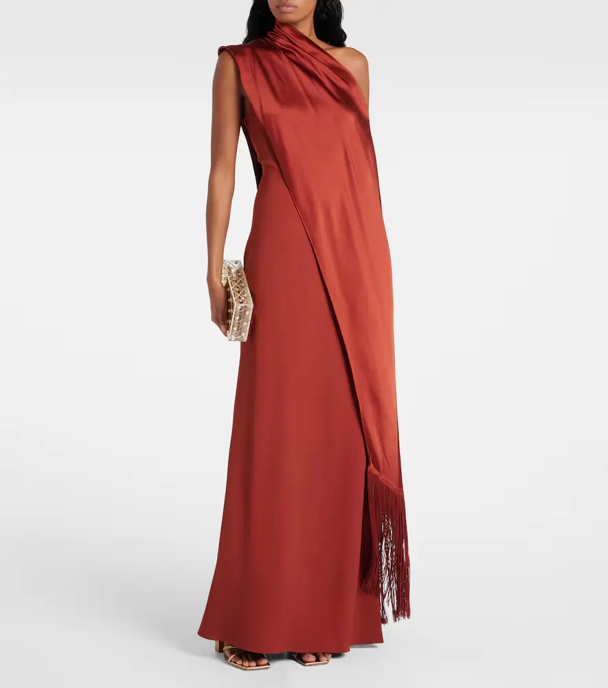 Taller Marmo Berenson fringed one-shoulder gown | Thumbnail 2