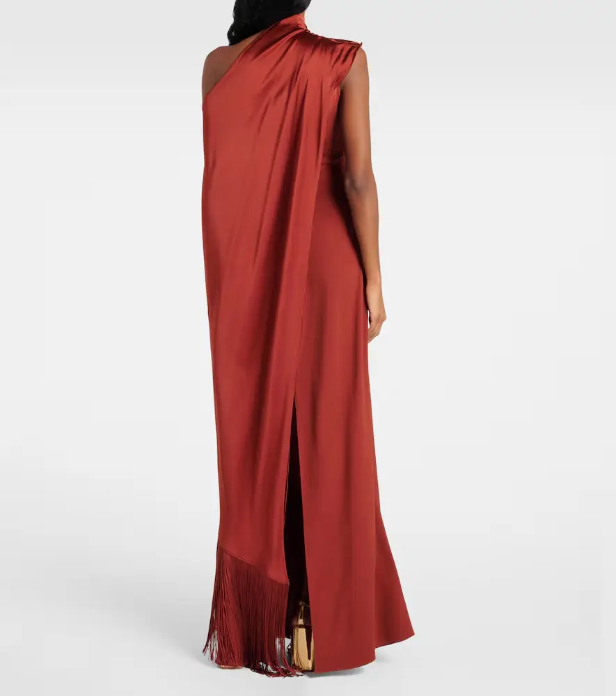 Taller Marmo Berenson fringed one-shoulder gown | Thumbnail 3