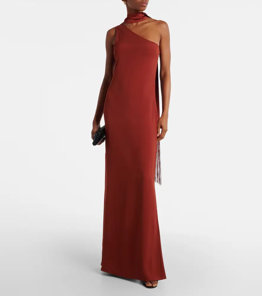 Taller Marmo Caroline one-shoulder crêpe cady gown | Thumbnail 5