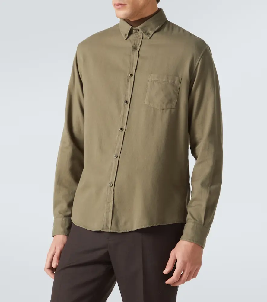 Sunspel Cotton flannel shirt | Thumbnail 5