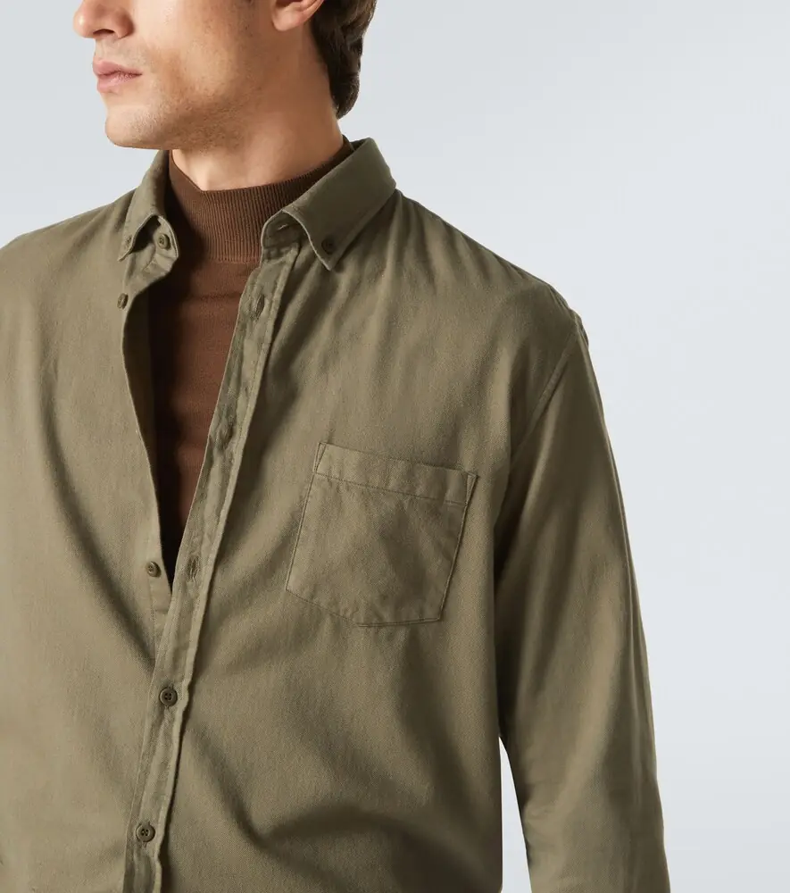 Sunspel Cotton flannel shirt | Thumbnail 6