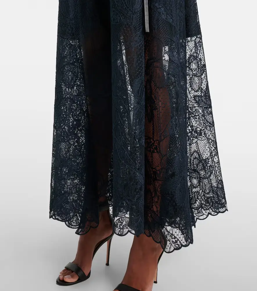 Oscar de la Renta Floral lace midi dress | Thumbnail 4 Oscar de la Renta Floral lace midi dress | Thumbnail 4