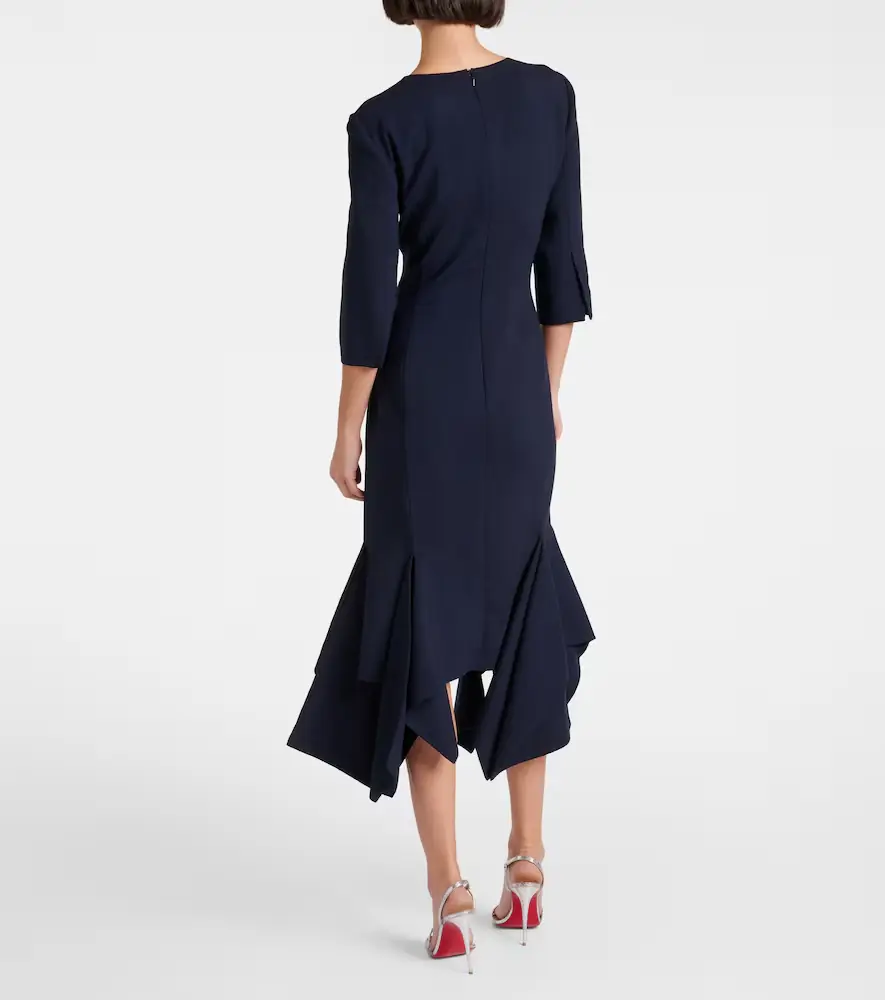 Oscar de la Renta Pleated wool-blend midi dress | Thumbnail 3
