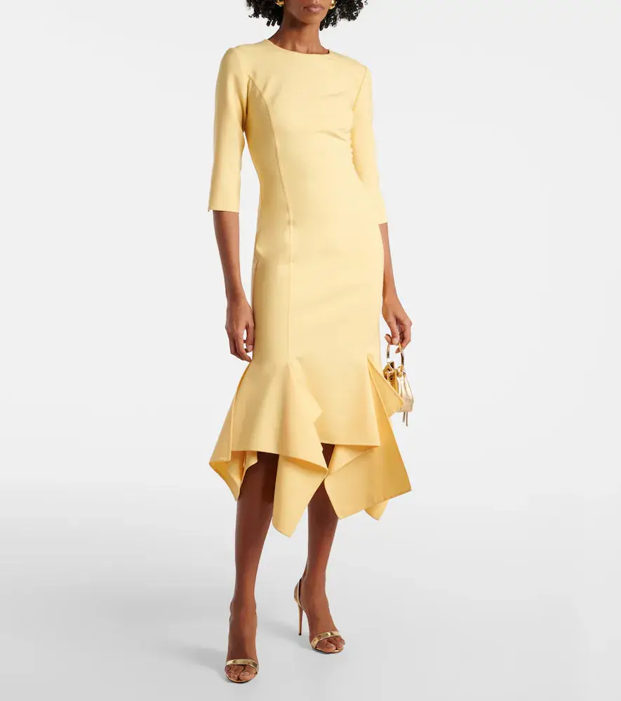 Oscar de la Renta Wool-blend midi dress | Thumbnail 2 Oscar de la Renta Wool-blend midi dress | Thumbnail 2