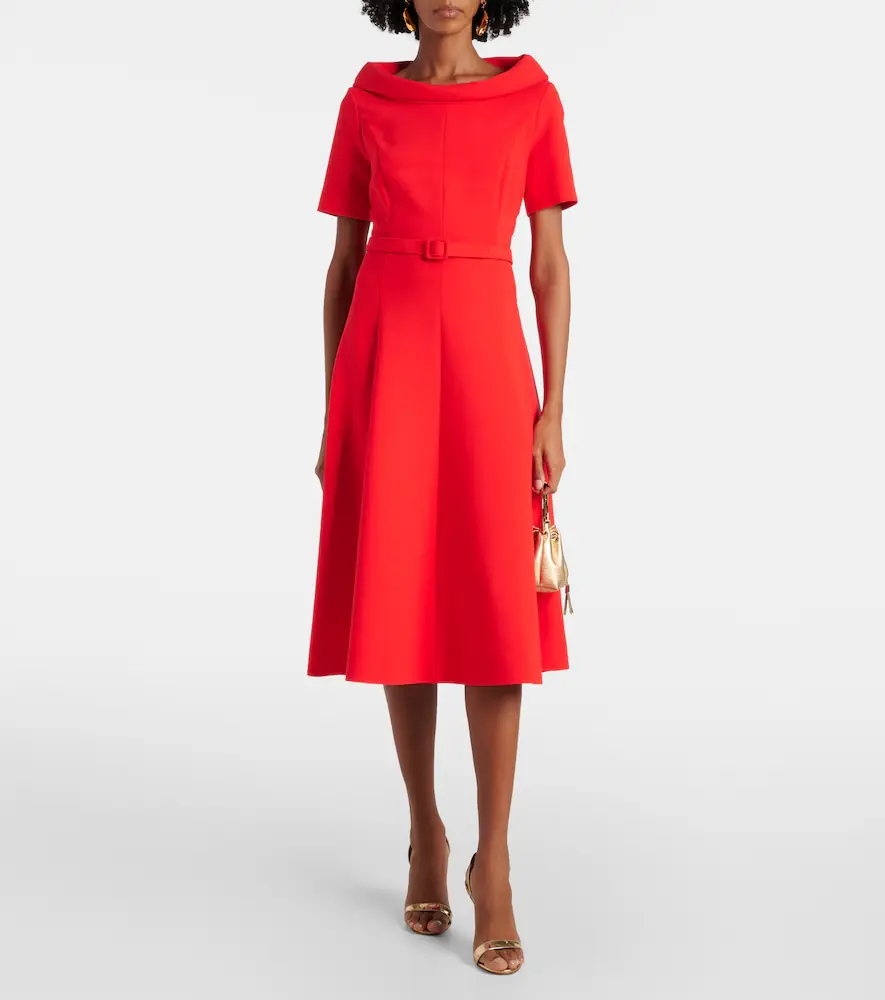 Oscar de la Renta Wool-blend midi dress | Thumbnail 2 Oscar de la Renta Wool-blend midi dress | Thumbnail 2