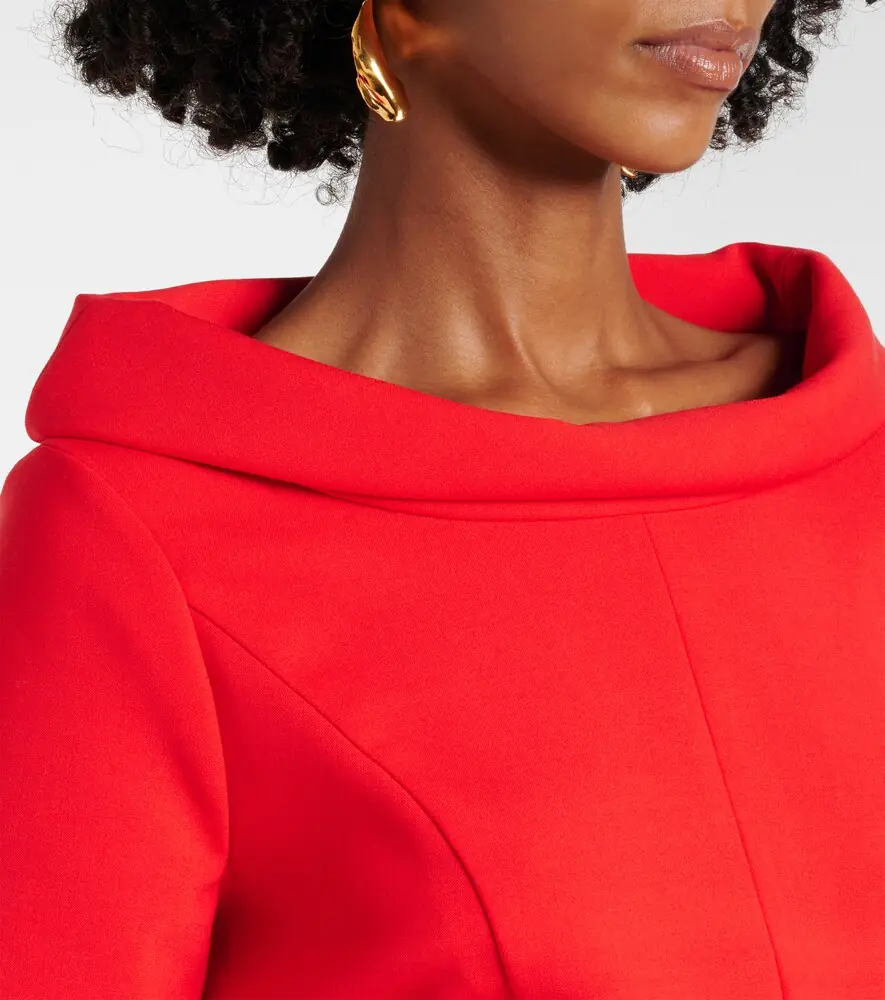 Oscar de la Renta Wool-blend midi dress | Thumbnail 4 Oscar de la Renta Wool-blend midi dress | Thumbnail 4