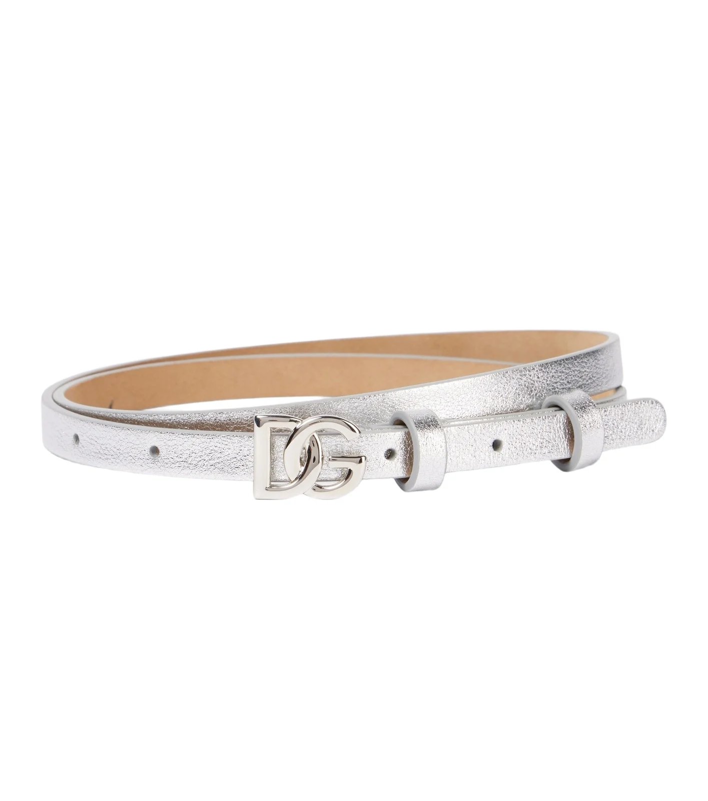 Dolce & Gabbana DG 10mm metallic leather belt