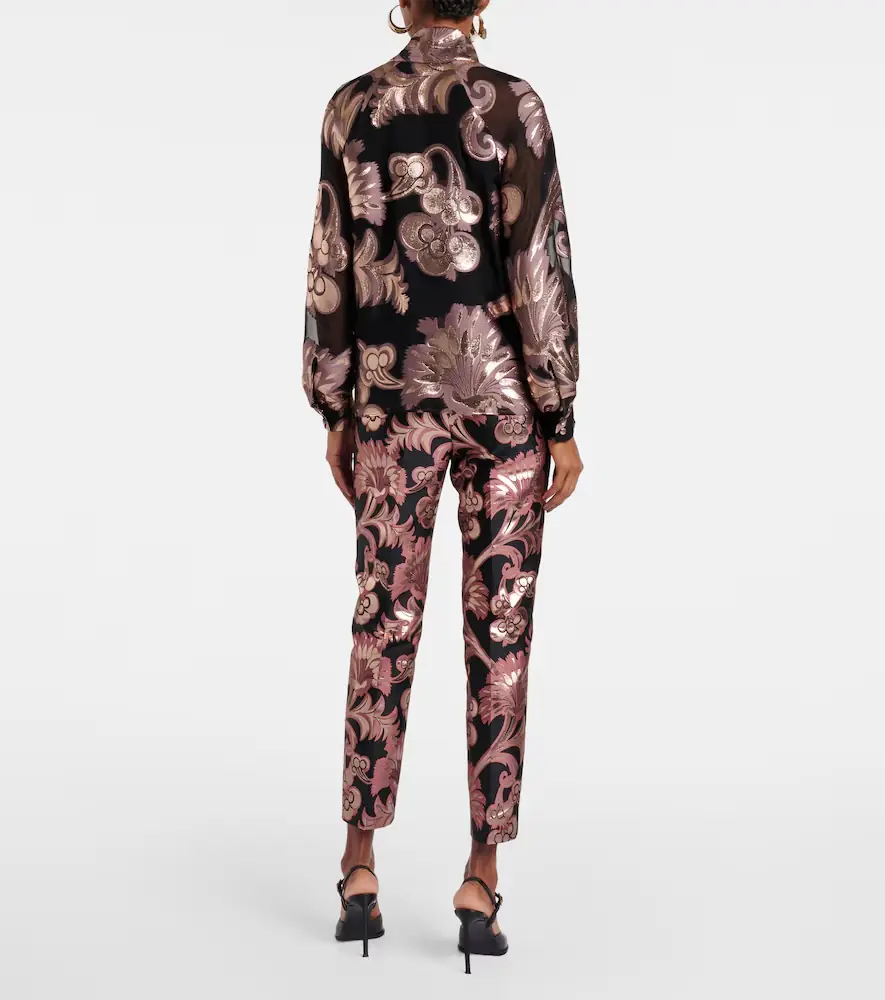 Etro Semi-sheer tie-neck lamé blouse | Thumbnail 6 Etro Semi-sheer tie-neck lamé blouse | Thumbnail 6
